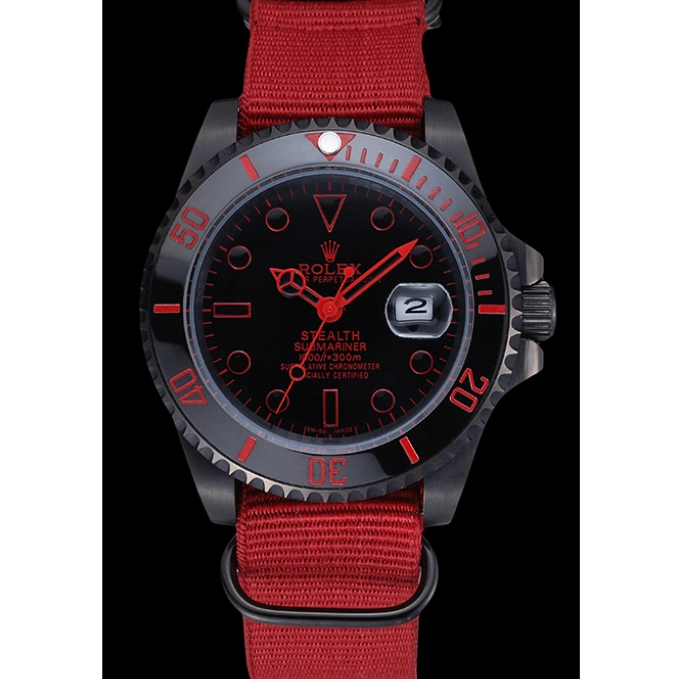 Aaa replica watch Red Submariner Strap Nylon Rolex Stealth 622010 1028